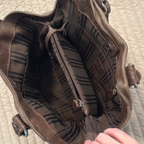 Frye Brown Leather Shoulder Bag with Structured Design - Picture 4 of 15